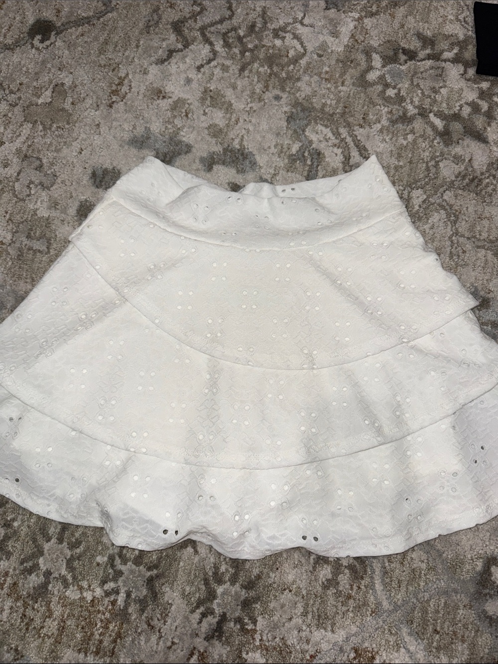 ALTERED STATE REVIVAL White Eyelet Tiered Mini Skirt - Women